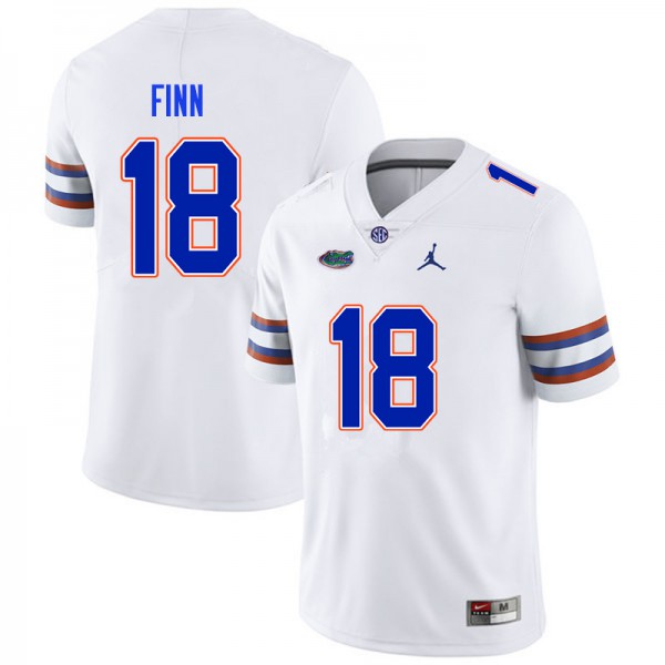 Men #18 Jacob Finn Florida Gators College Football Jerseys White
